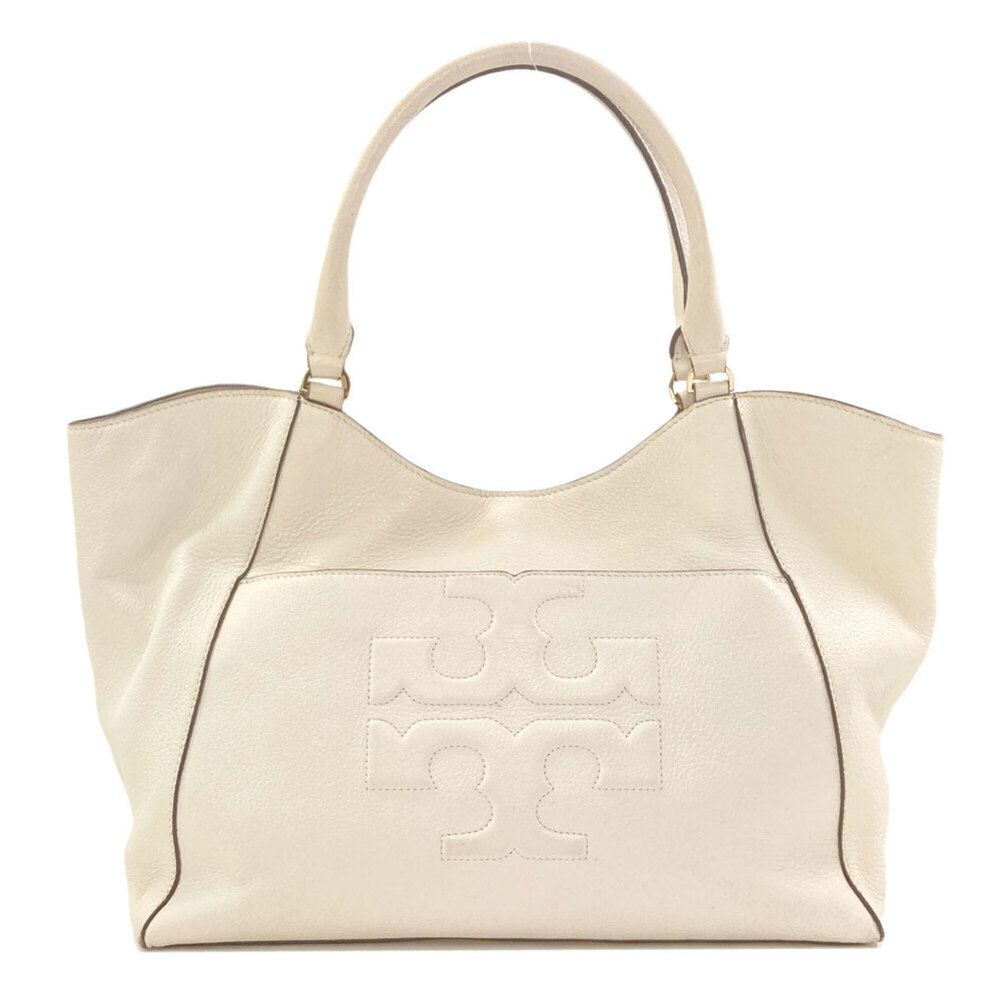 Tory Burch Logo Tote Bag Leather Women's